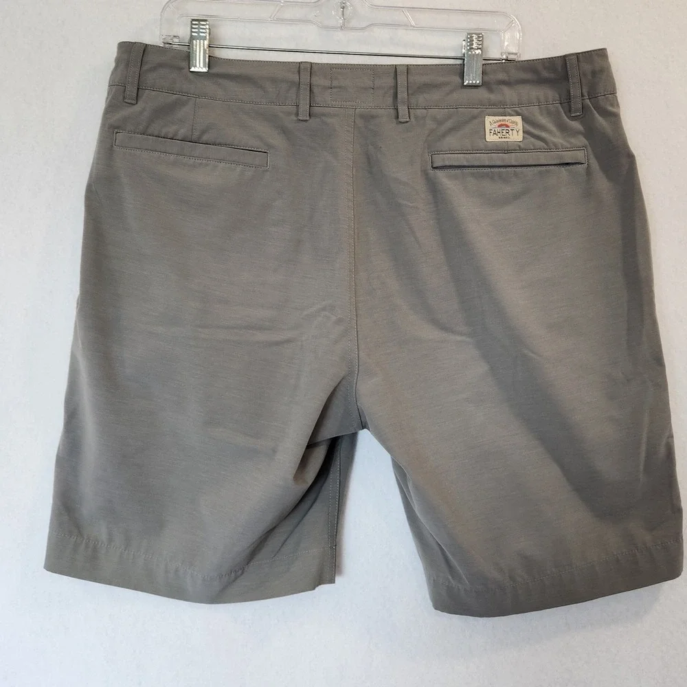 Faherty‎ All Day Shorts Mens 36 x  8.5 Grey Hybrid Boardshorts Stretch Quick Dry